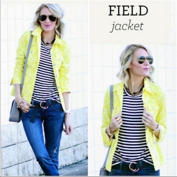 CABI #5160 Yellow Floral Field Jacket Blazer Size Small - Picture 1 of 7